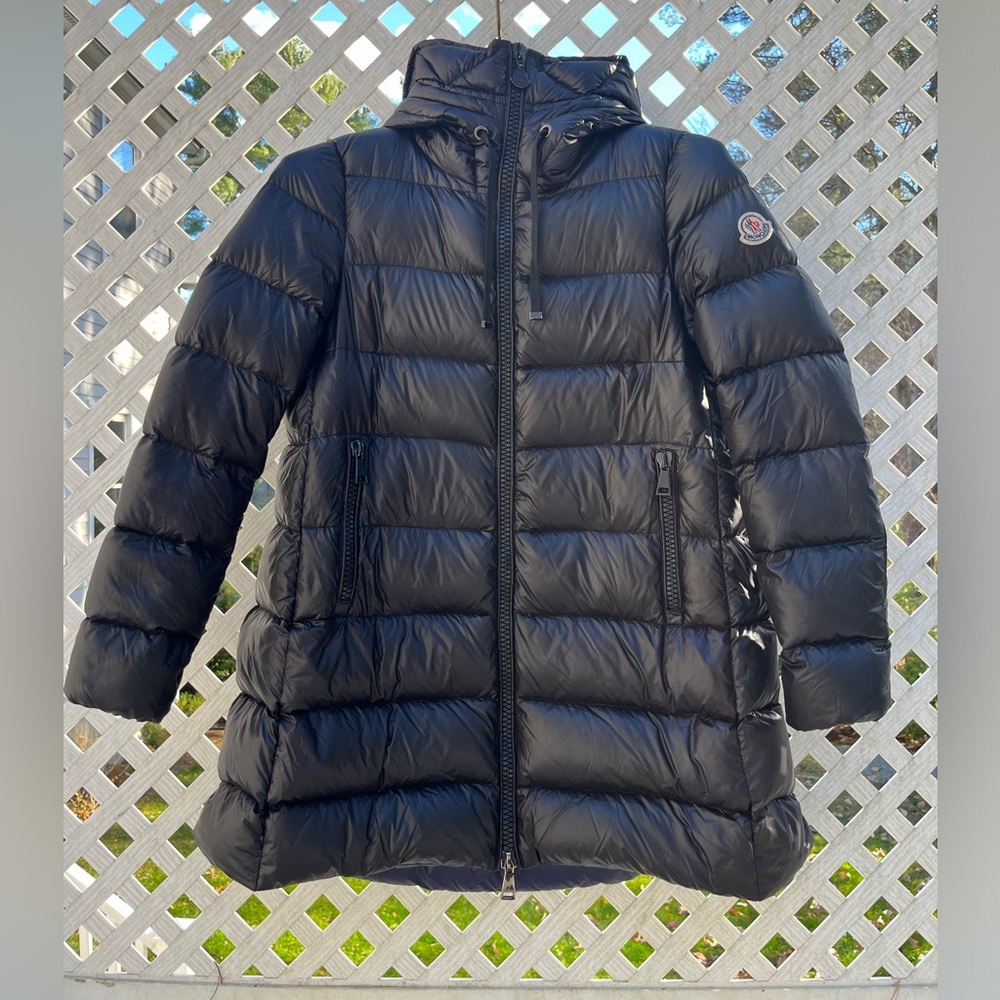 Moncler Women's Black Quilted Down Puffer Coat with Hood